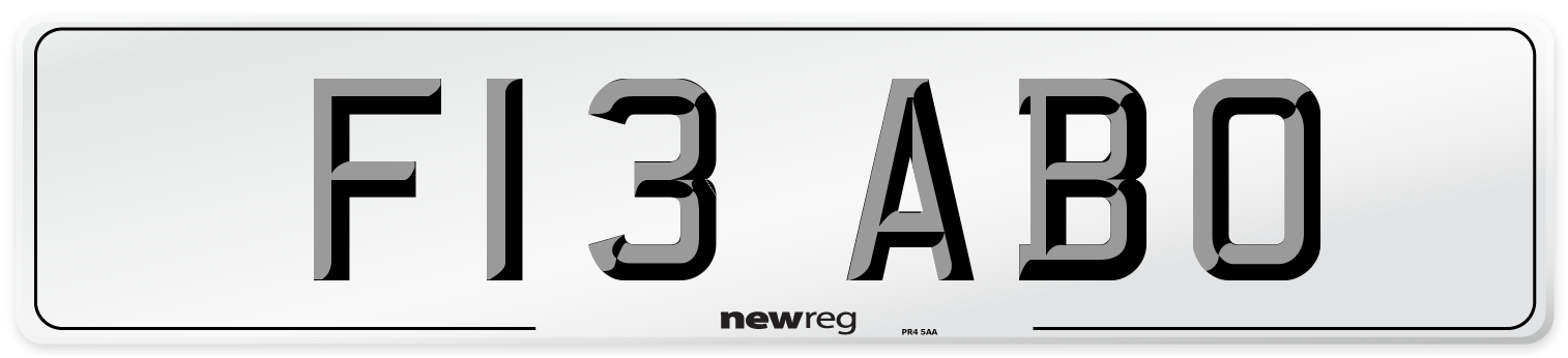 F13 ABO Number Plate from New Reg